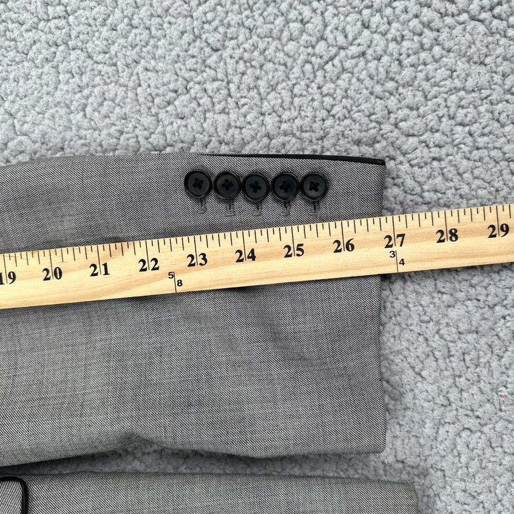 NEXT Signature Angelico Super 100s Blazer Men 46R Grey Slim Fit Woven in Italy